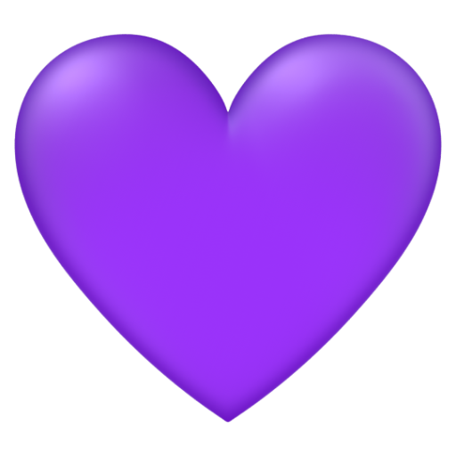 Emoji Trái tim màu tím 💜 dạng 3D