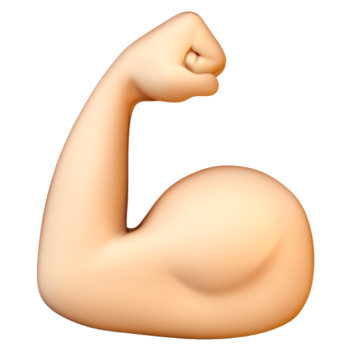Emoji Bắp tay gập lại: màu da sáng 💪🏻 dạng 3D