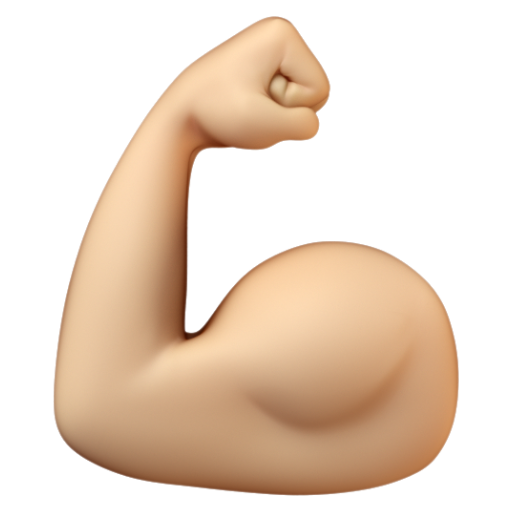 Emoji Bắp tay gập lại: màu da sáng trung bình 💪🏼 dạng 3D