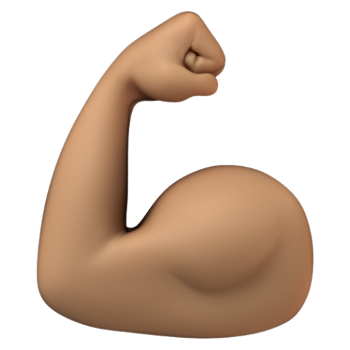 Emoji Bắp tay gập lại: màu da trung bình 💪🏽 dạng 3D