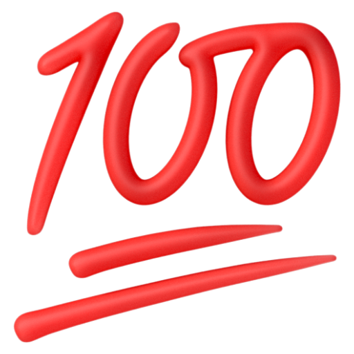 Emoji 100 điểm 💯 dạng 3D