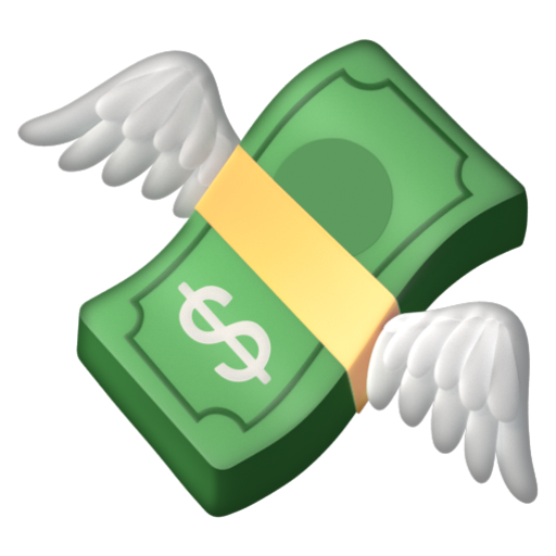 Emoji Tiền có cánh 💸 dạng 3D