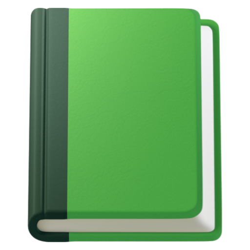 Emoji Sách màu lục 📗 dạng 3D
