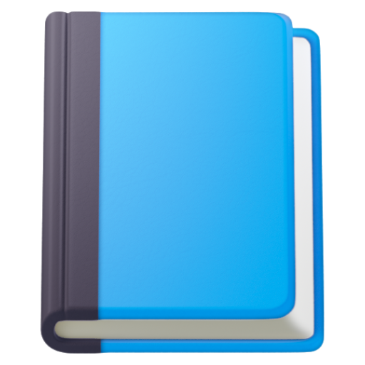 Emoji Sách màu lam 📘 dạng 3D