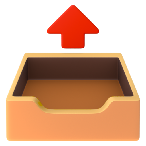 Emoji Khay thư đi 📤 dạng 3D