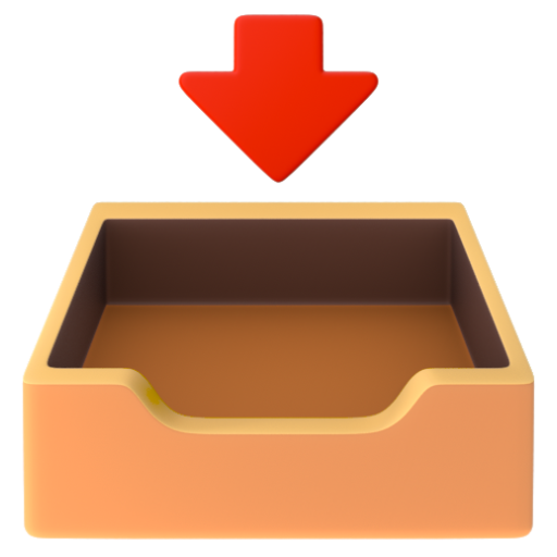 Emoji Khay thư đến 📥 dạng 3D