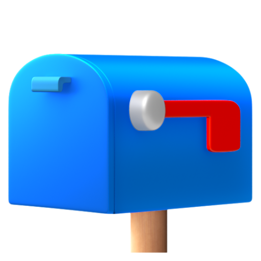 Emoji Hộp thư được đóng với lá cờ nằm ngang 📪 dạng 3D