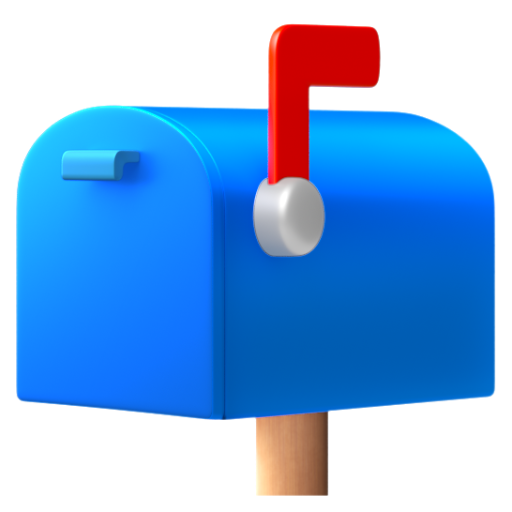 Emoji Hộp thư được đóng với lá cờ đứng 📫 dạng 3D