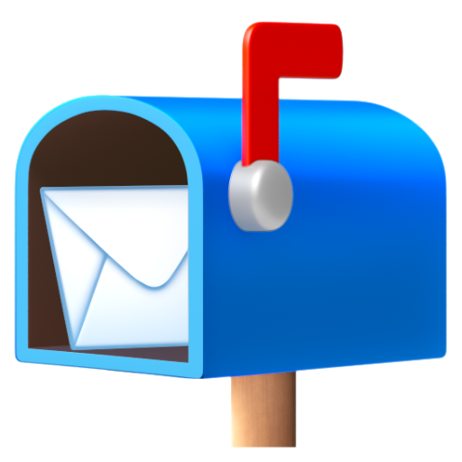 Emoji Hộp thư được mở với lá cờ đứng 📬 dạng 3D