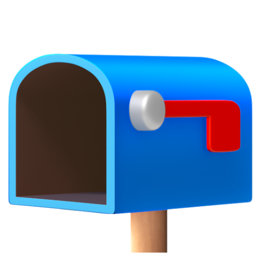 Emoji Hộp thư được mở với lá cờ nằm ngang 📭 dạng 3D