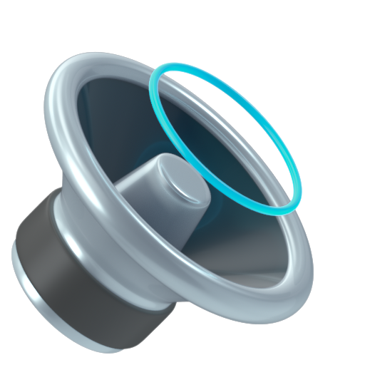 Emoji Âm lượng loa trung bình 🔉 dạng 3D