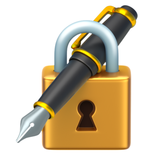 Emoji Khóa với bút 🔏 dạng 3D