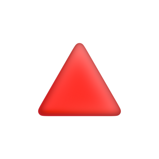 Emoji Tam giác màu đỏ trỏ lên trên 🔺 dạng 3D