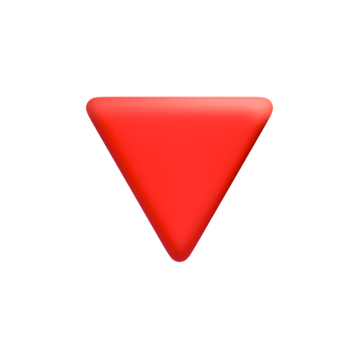 Emoji Tam giác màu đỏ trỏ xuống dưới 🔻 dạng 3D