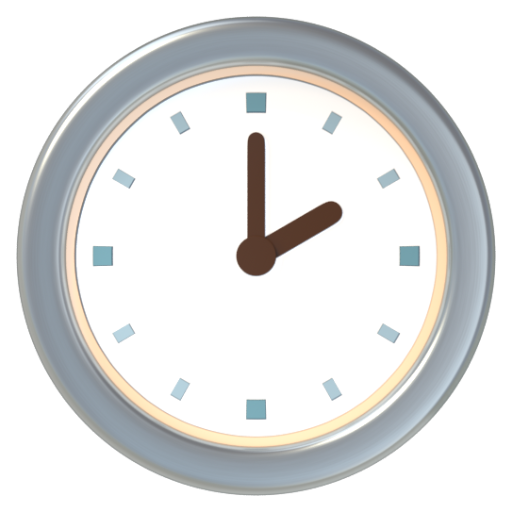 Emoji Hai giờ 🕑 dạng 3D
