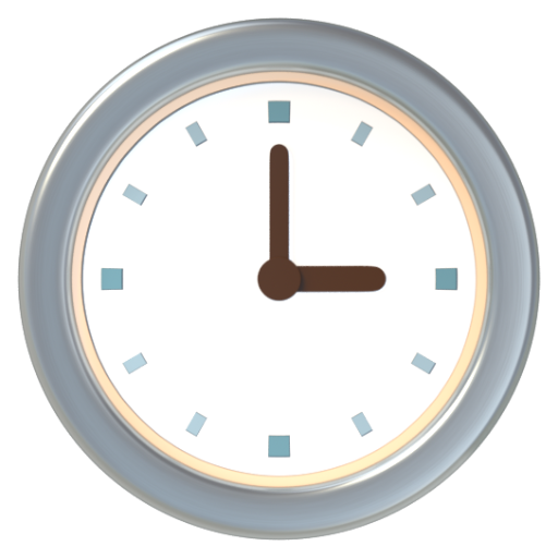 Emoji Ba giờ 🕒 dạng 3D