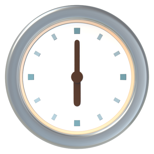 Emoji Sáu giờ 🕕 dạng 3D