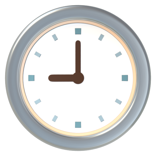 Emoji Chín giờ 🕘 dạng 3D