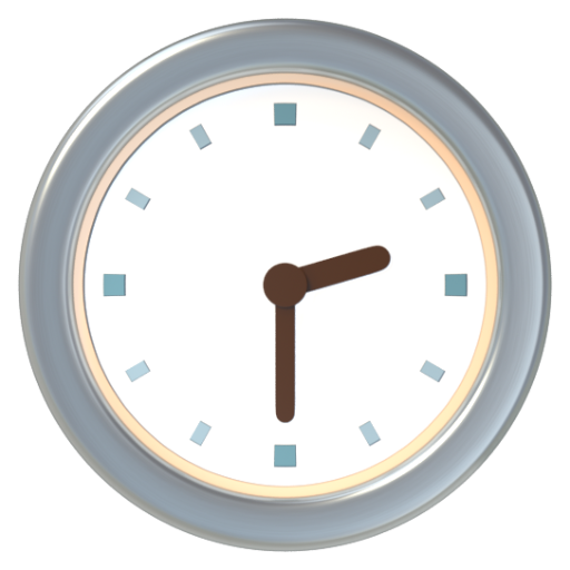 Emoji Hai giờ ba mươi phút 🕝 dạng 3D