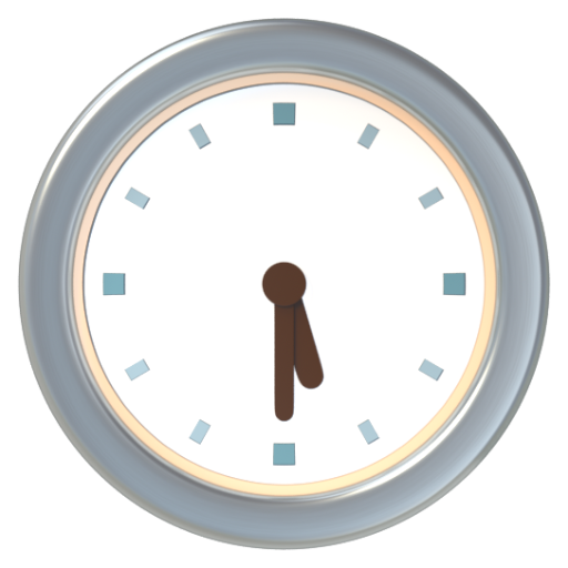 Emoji Năm giờ ba mươi phút 🕠 dạng 3D