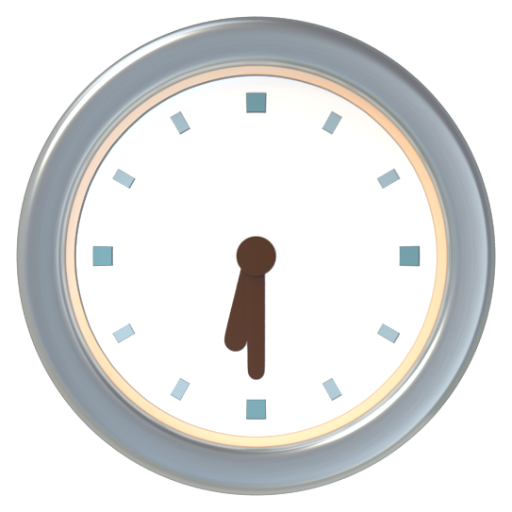 Emoji Sáu giờ ba mươi phút 🕡 dạng 3D