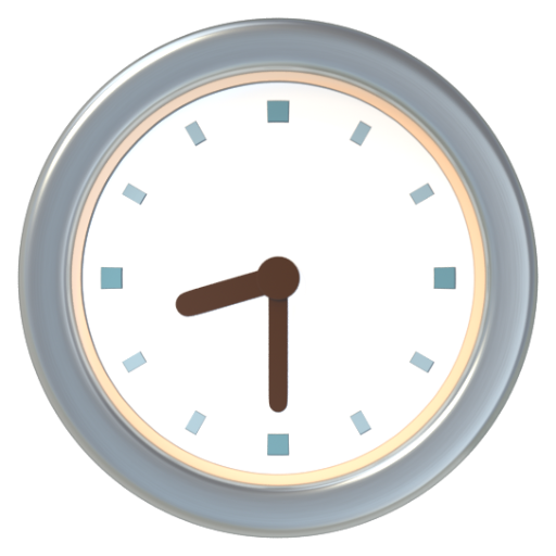 Emoji Tám giờ ba mươi phút 🕣 dạng 3D