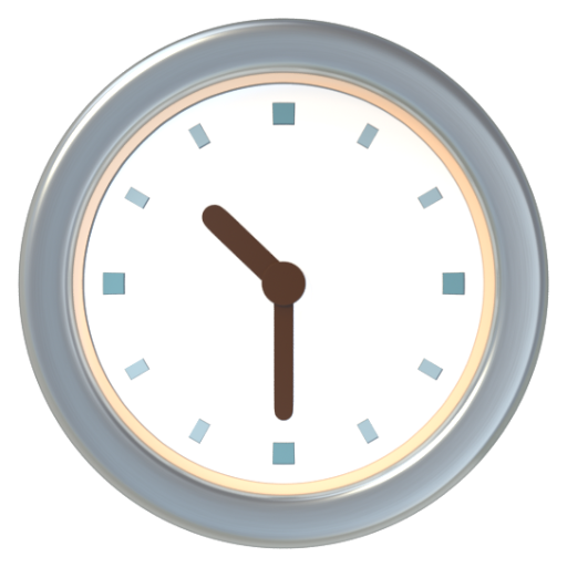 Emoji Mười giờ ba mươi phút 🕥 dạng 3D