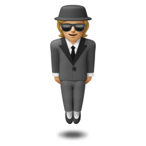 Emoji Người đàn ông mặc vest đang bay lên: màu da sáng trung bình 🕴🏼 dạng 3D
