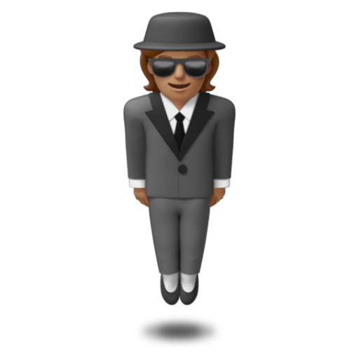 Emoji Người đàn ông mặc vest đang bay lên: màu da trung bình 🕴🏽 dạng 3D
