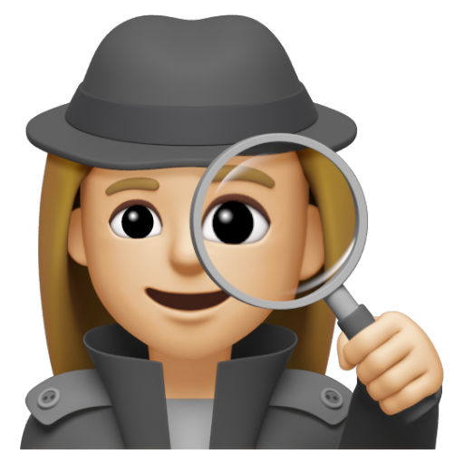 Emoji Thám tử nữ: màu da sáng trung bình 🕵🏼‍♀ dạng 3D