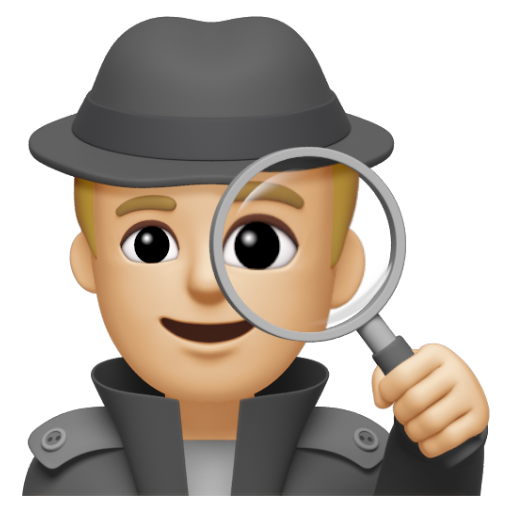 Emoji Thám tử nam: màu da sáng trung bình 🕵🏼‍♂ dạng 3D