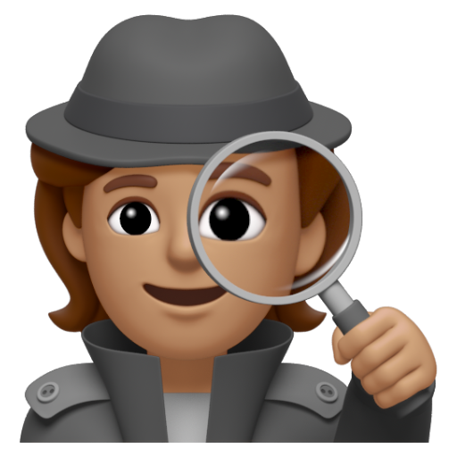 Emoji Thám tử: màu da trung bình 🕵🏽 dạng 3D