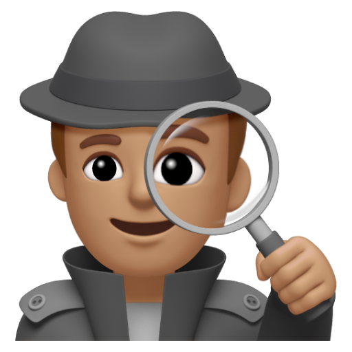 Emoji Thám tử nam: màu da trung bình 🕵🏽‍♂ dạng 3D