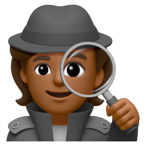 Emoji Thám tử: màu da tối trung bình 🕵🏾 dạng 3D
