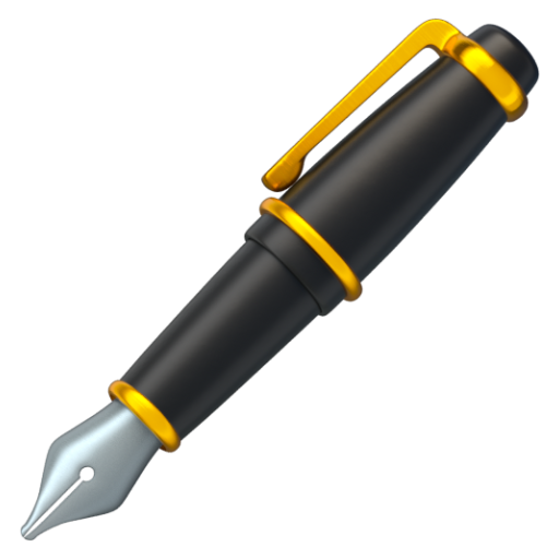 Emoji Bút máy 🖋 dạng 3D