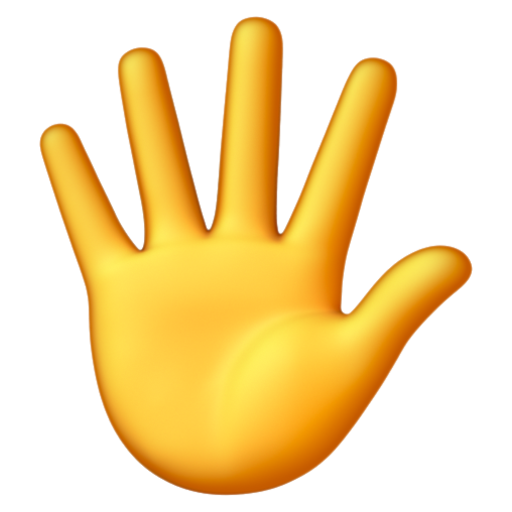 Emoji Tay xòe ngón giơ lên 🖐 dạng 3D