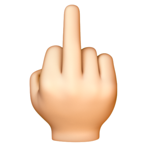 Emoji Ngón giữa: màu da sáng 🖕🏻 dạng 3D