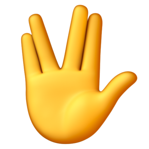 Emoji Tay thần lửa 🖖 dạng 3D