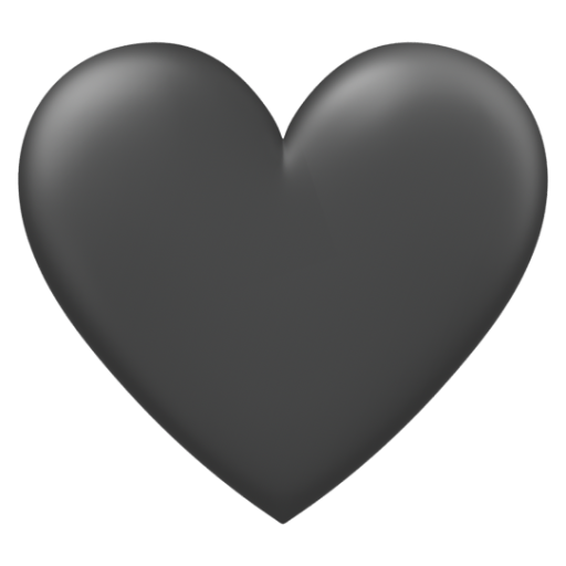 Emoji Trái tim màu đen 🖤 dạng 3D