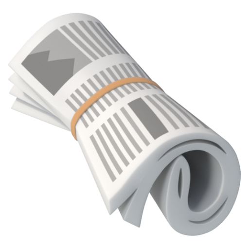 Emoji Tờ báo được cuộn tròn 🗞 dạng 3D