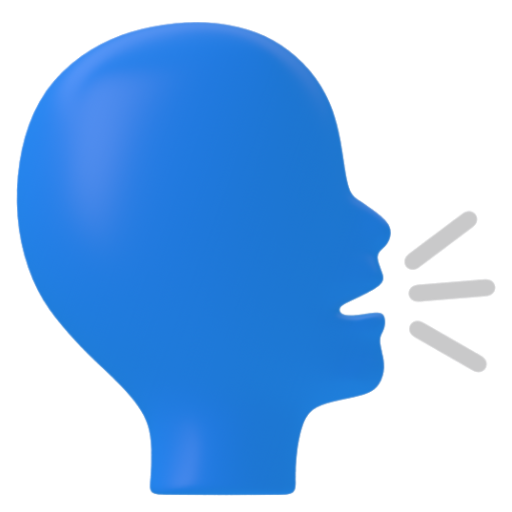 Emoji Đầu người đang nói 🗣 dạng 3D