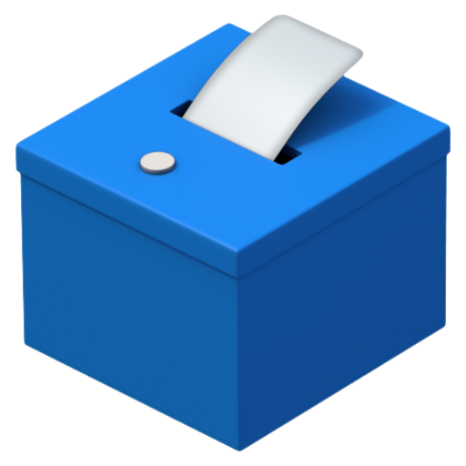 Emoji Hòm phiếu với lá phiếu 🗳 dạng 3D