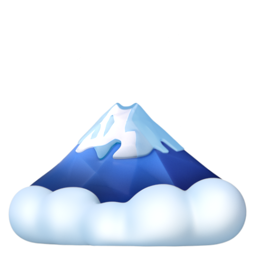 Emoji Núi Phú Sĩ 🗻 dạng 3D