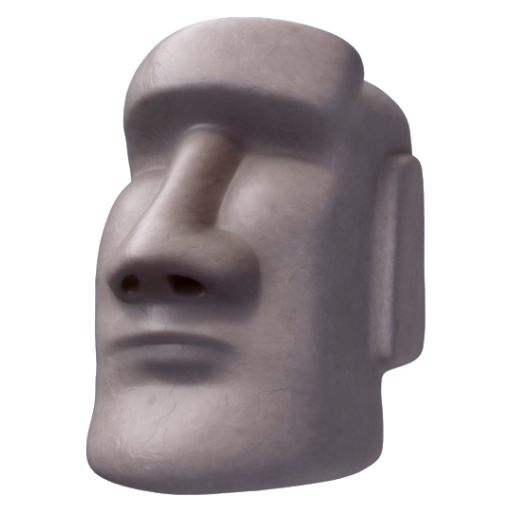 Emoji Tượng moai 🗿 dạng 3D