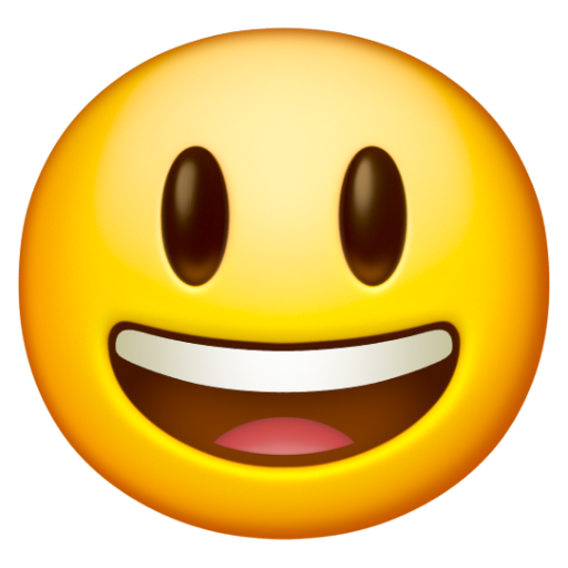 Emoji Mặt cười miệng há với mắt to 😃 dạng 3D