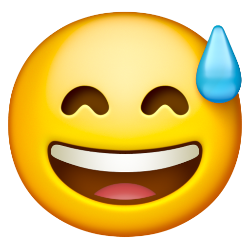Emoji Mặt cười toát mồ hôi 😅 dạng 3D
