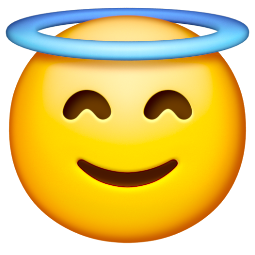 Emoji Mặt cười có hào quang 😇 dạng 3D