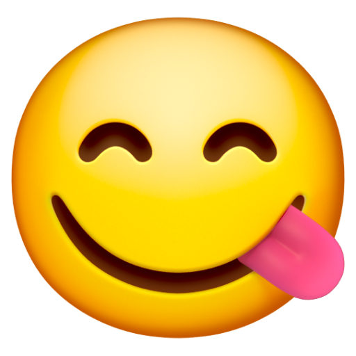 Emoji Mặt thưởng thức món ngon 😋 dạng 3D