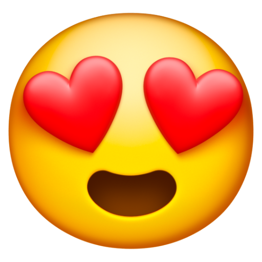 Emoji Mặt cười mắt hình trái tim 😍 dạng 3D