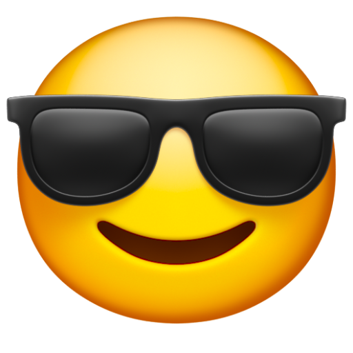 Emoji Mặt cười đeo kính 😎 dạng 3D